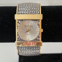 Joan Rivers Watch 28mm Gold Silver Tone Textured Bangle
