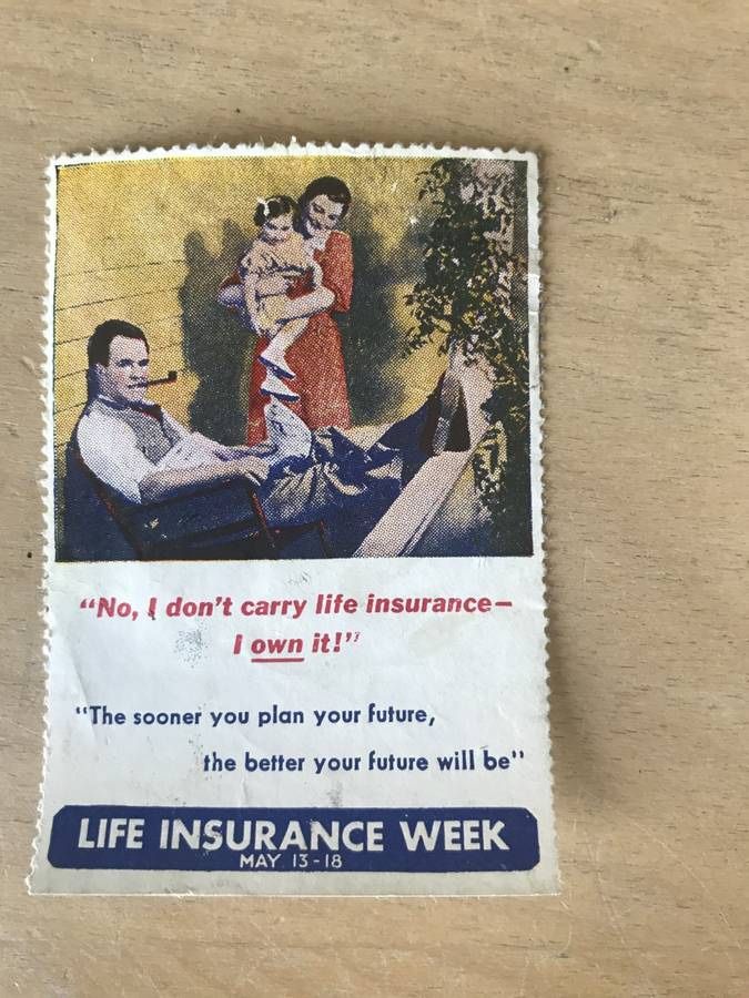 Vintage Mid Century Color Life Insurance Week Sticker