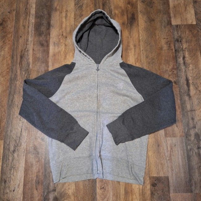 Ditch Plains New York Adult's Sweatshirt Hoodie Zip Up Jacket Gray Size Youth XXL