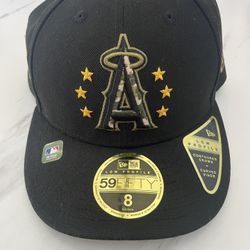 New Era 59FIFTY Low Profile LA Anaheim Angels Armed Forces Day Fitted Size 8 Hat