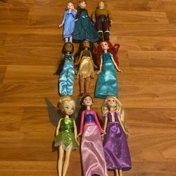 Disney Princess Dolls- 9 In Total