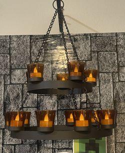 Candle Chandelier With E-Tea Lights 