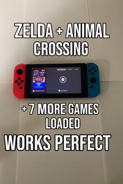 Nintendo Switch + Zelda + Animal Crossing (9 Games Loaded)