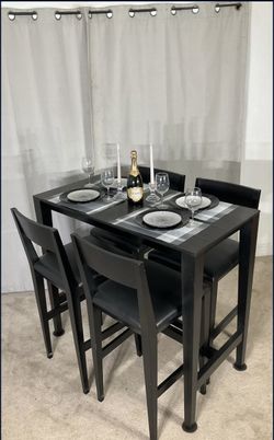 Black BAR Height Table & 4 Chairs