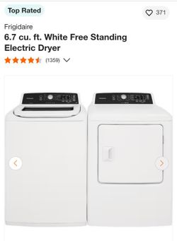 Frigidaire High Frequency Top Load Washer 4.1 cu ft. /Dryer 6.7 cu ft. Set $1,500