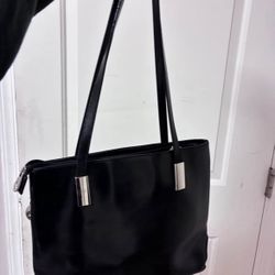 Marley Paris made in France black leather tote purse
