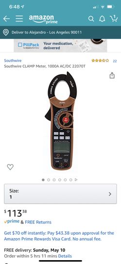 Southwest 1000A AC/DC True RMS Clamp Meter