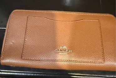 Coach Leather Zip-Around Wallet