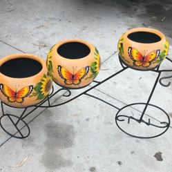 Bicicleta Con Oyás Clay Pottery With Bicycle Stand 