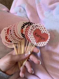 Custom Lady bug cup cake toppers