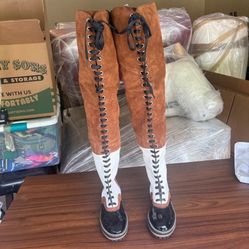 Over the knee antique boots