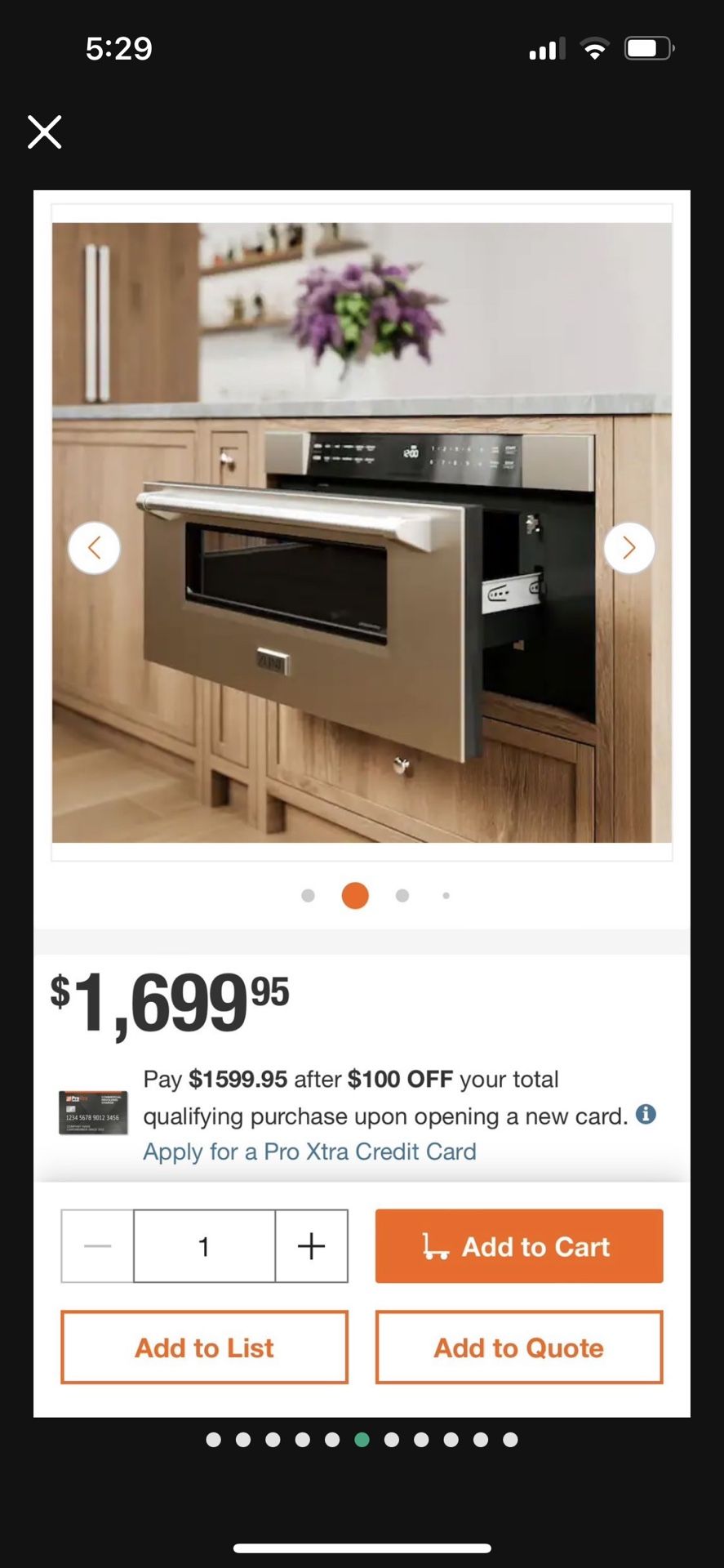 NIB Zline Drawer Microwave