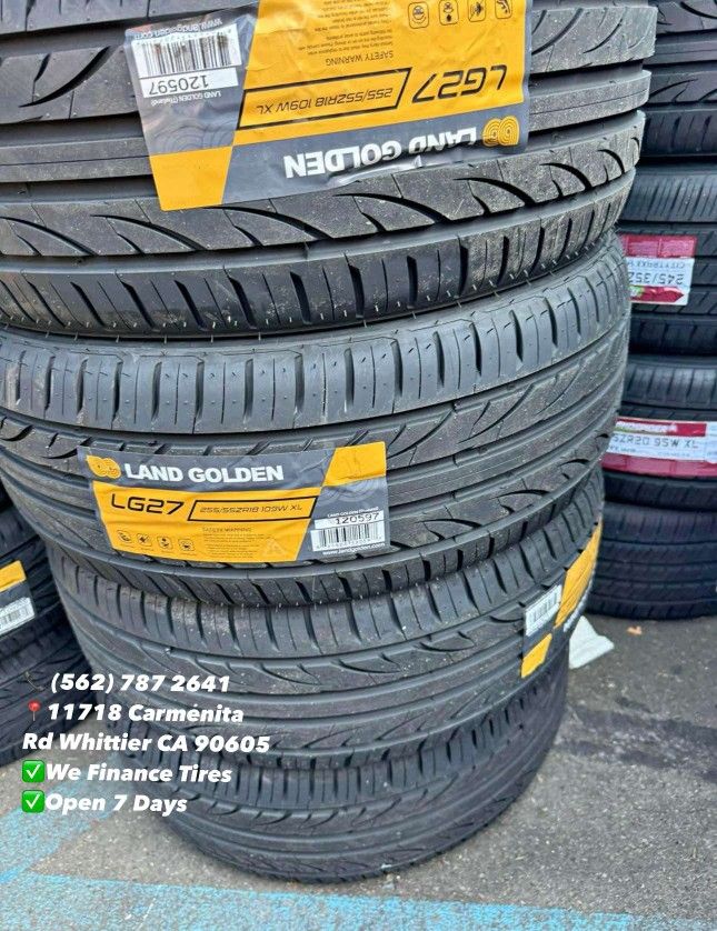 255/55R18 Land Golden Set of Tires Installed and Balanced Set de Llantas Nuevas Instaladas y Balanceadas