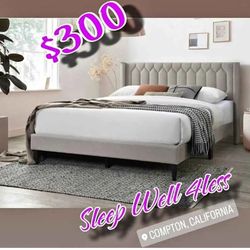 NEW QUEEN BED FRAME AND MATTRESS