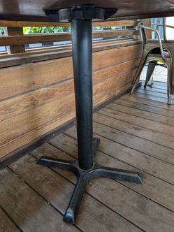 Restaurant Table Pedestal Bases – Cast Iron X-Base (Set of 9)