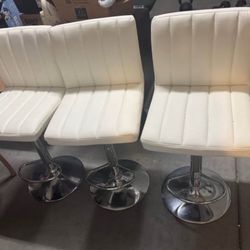 3 White Barstools