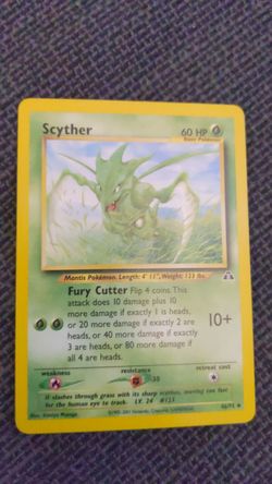 Scyther pokemon card (original series)