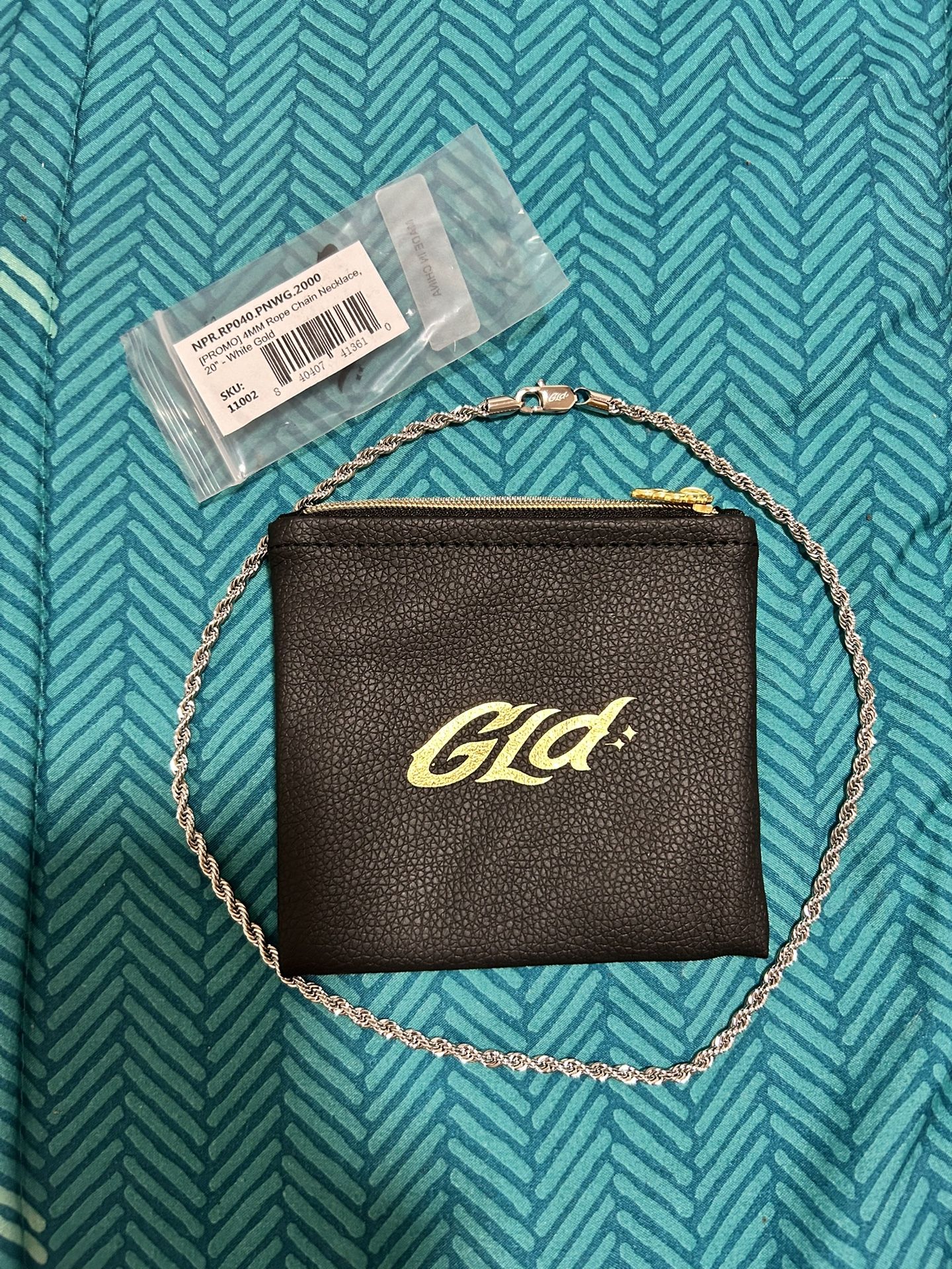 GLD 20in White Gold Rope Chain