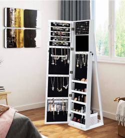 Standing Jewelry Orginizer with Tall Full Length Mirror $40