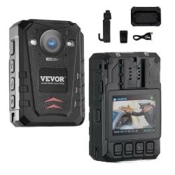 90  VEVOR 1440P HD Police Body Camera, 128GB Body Cam with Audio Video Recording Picture, Built-in 3500 mAh Battery, 2.0" LCD, Infrared Night Vision, 