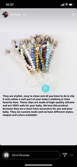 Silicone pacifier clips
