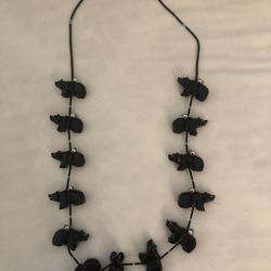 Vintage Black bear necklace