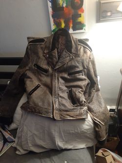 Leather Jacket Slim Large