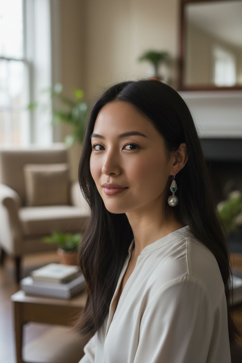 Emerald And Pearl Drop Silver Earrings