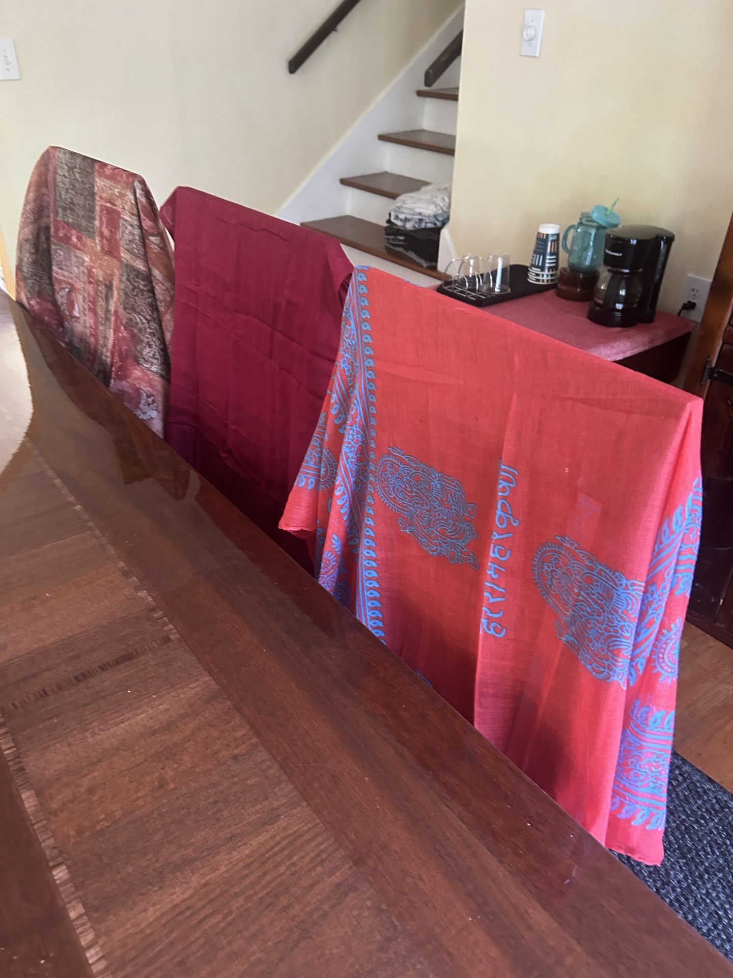 Scarfs/Wraps Three Large Red Lot Vintage Beautiful For Women