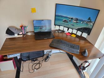 L- shaped Brown stylish Standing desk