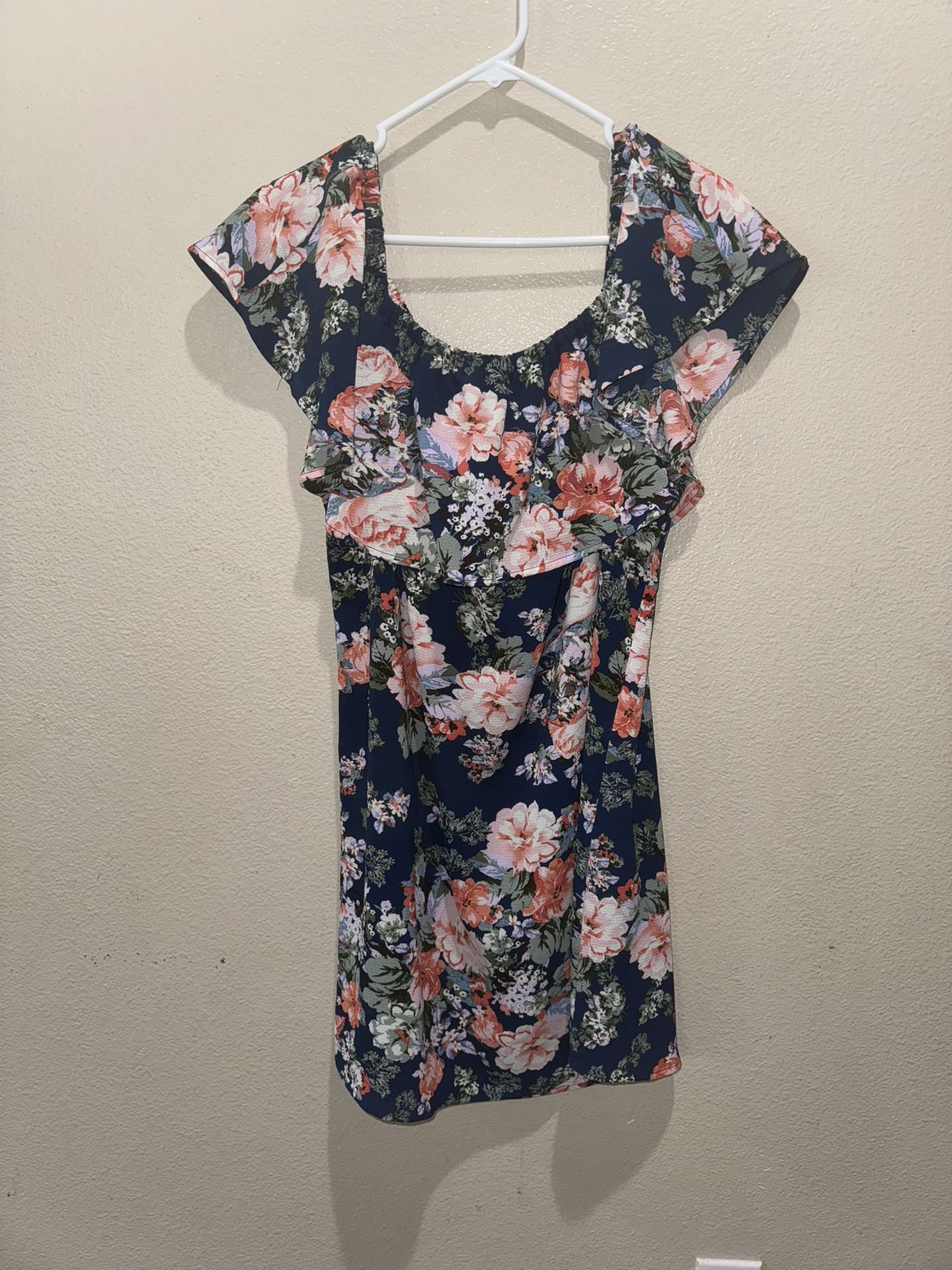 Blue Floral Dress New With Tags