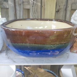 Dripped glazed ceranic planter