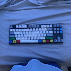 Custom Keyboard WithCherry Red Switches With Red Braided Cable 