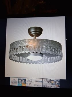 Fandelier LED Caged Crystal 20 In Silver, NEW