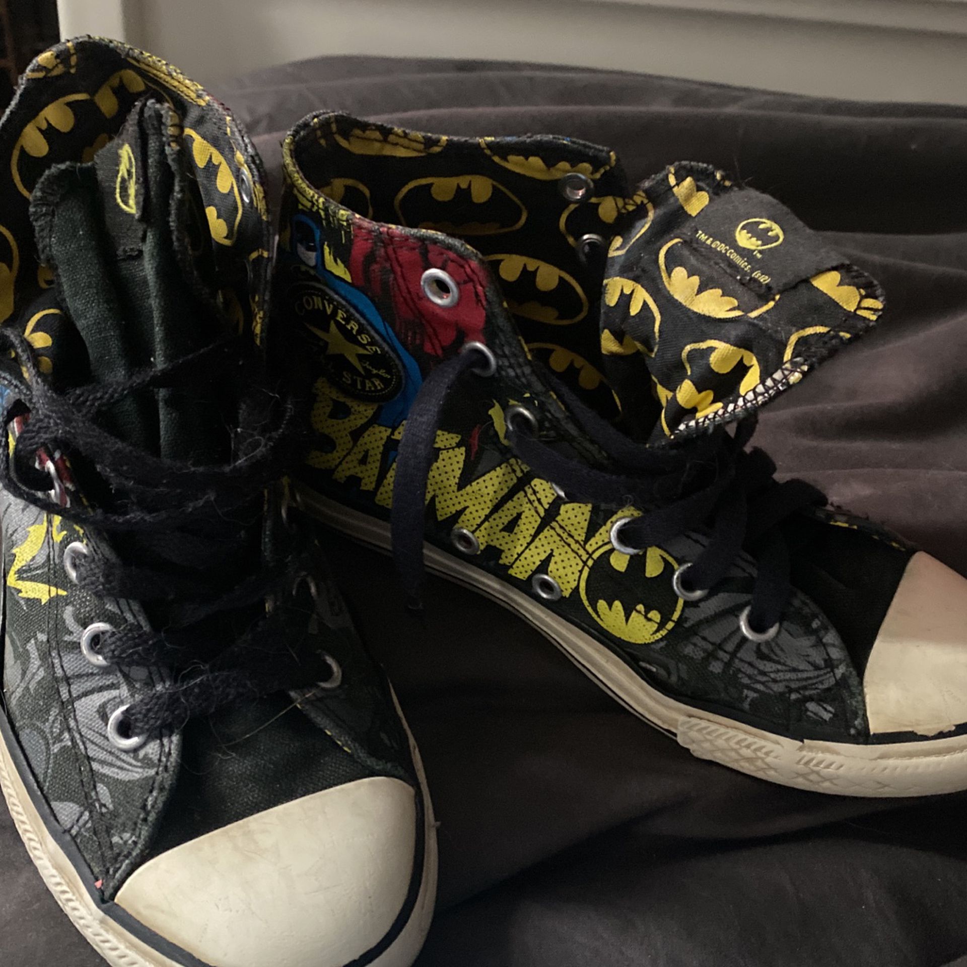 Size 12 Kids Batman Converse High Tops
