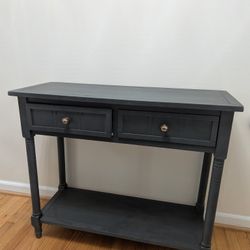 35.43" Navy Wood Console/ Entryway Table 