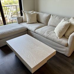 Living Room Set- Sofa, Ottoman And Cocktail Table 