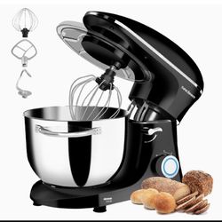 Seedeem Stand Mixer, 6Qt Electric Food Mixer, 660W 6-Speeds Tilt-Head Dough Mixers with Dishwasher-Safe Dough Hook, Wire Whip & Beater for Daily Use, 