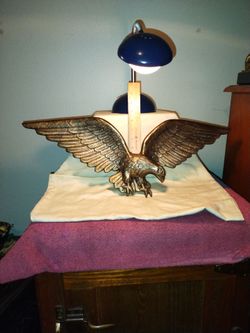 Large brass bald eagle wall hanging