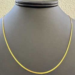 Vintage Jewelry 14k yellow gold wave  necklace chain 24.00" 1.25mm width