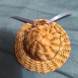 Vintage 70's Straw Doll Hat