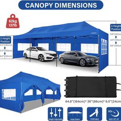 Tents for Parties 10x30 Pop Up Canopy Tent HEAVY DUTY  With Sidewalls,Commercial Outdoor Canopy Tent for Event Wedding all season  UV 50+ New