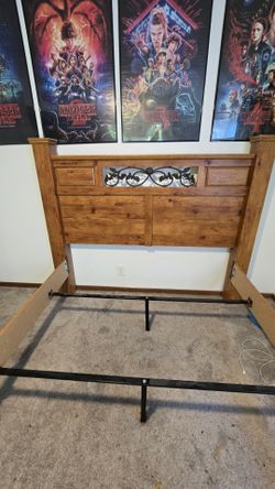 Queen wood bed frame