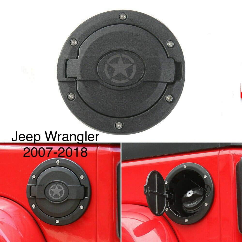 Gas Cap Fuel Filler Door Cover for Jeep Wrangler 2007-2018 JK & Unlimited Parts