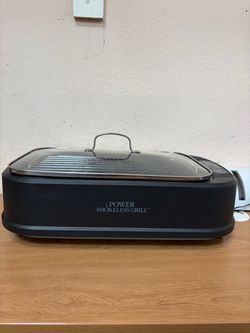 Power Smokeless Indoor Electric Grill Power 1500 Watts  W/Tempered Lid