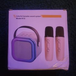 NEW MINI  BLUETOOTH COLORFUL KARAOKE SYSTEM WITH TWO MICS