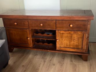 Wood Sideboard Buffet with Wine Rack