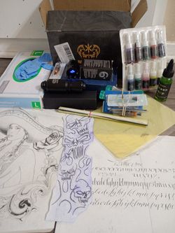 Wireless LCD Display Tattoo Gun With Equipment