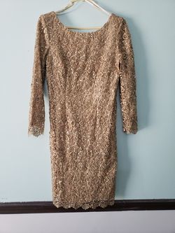 NWT Gold Sequin and Lace Cocktail/Prom Dress Size 4