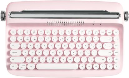 YUNZII ACTTO B303 Wireless Typewriter Keyboard, Bluetooth Connection Baby Pink
